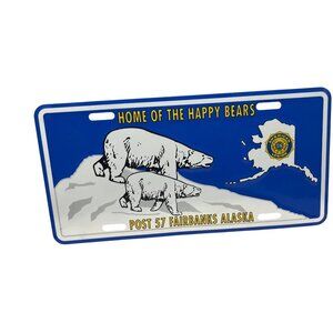 Home Of The Happy Bears Post 57 Fairbanks Alaska License Plate 19o